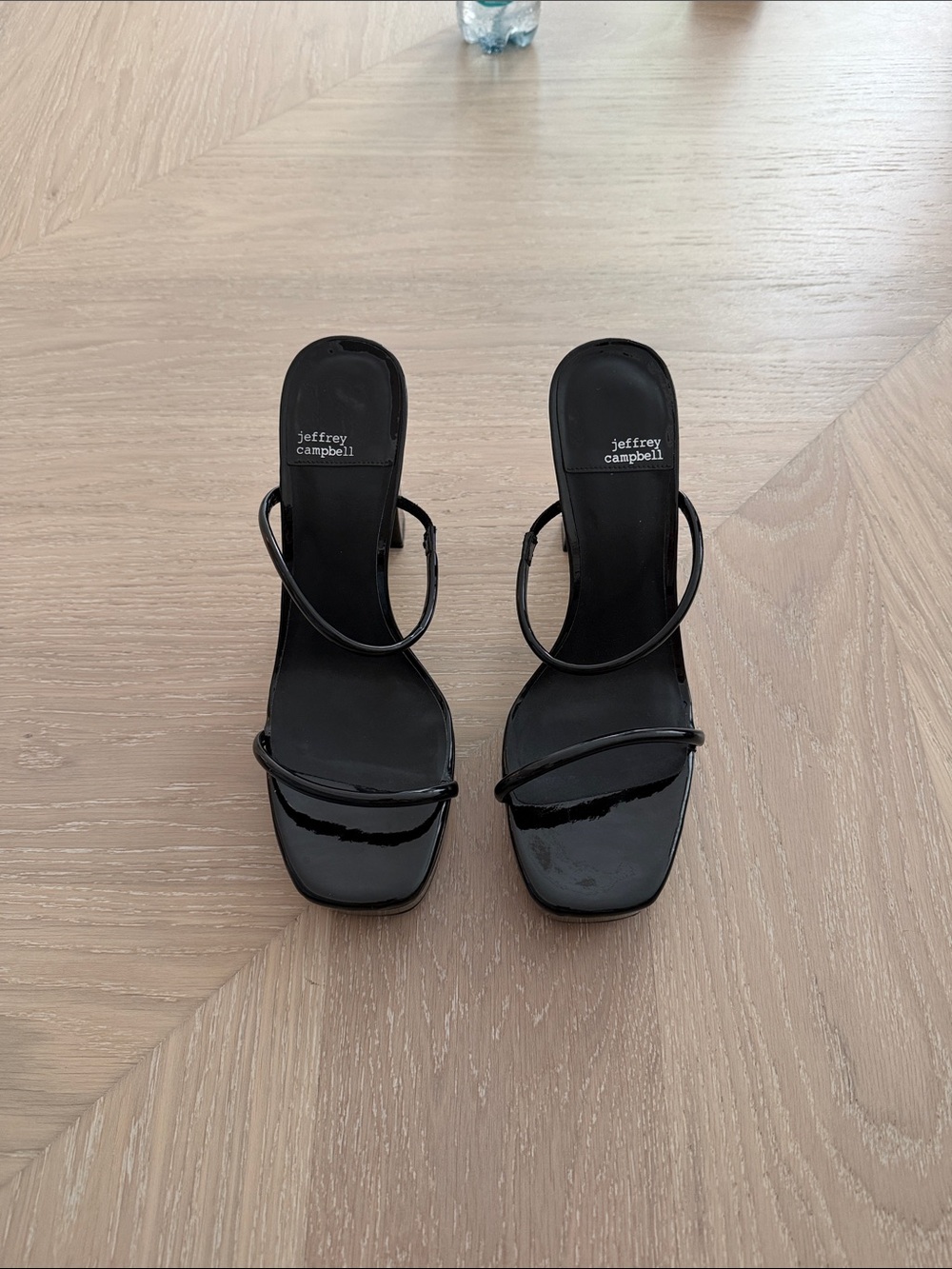 Jeffrey Campbell Black Patent Minimal Strap Heels